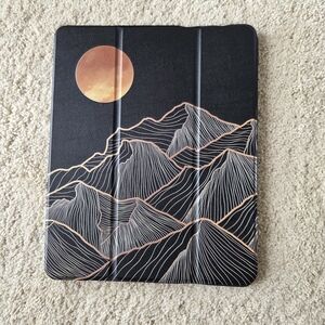 Artistic Black Moon And Mountain Design IPad Tablet Case
